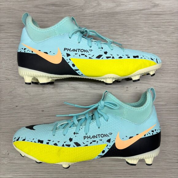 Nike Soccer Cleats Phantom GT2 Club MG Glacier Ice Yellow Strike Youth Size 4 - Picture 5 of 12